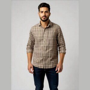 Only & Sons Slim Fit Button Up Flannel Shirt Size X-Large